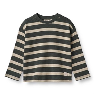 Wheat - T-shirt Malthe LS, Dark Stripe